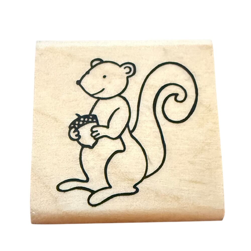 A Muse Artstamp Smiling Squirrel 2-3099C Rubber Stamp NEW